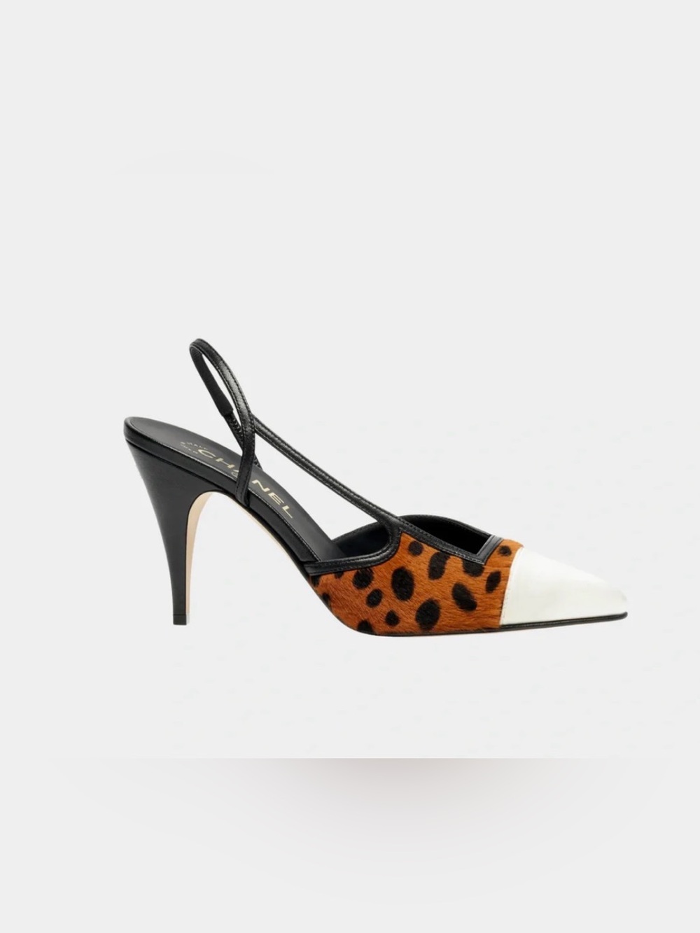 Chanel Slingback lambskin mixed fiber ponyhair Leopard MÉTIERS D’ART heel 39.5